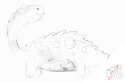 PontPöttyöző - Cuki dinoszaurusz Méret: 40x60cm, Keretezés: Keret nélkül (csak a vászon), Szín: Fekete