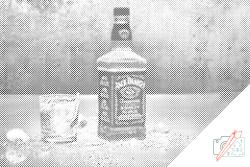 PontPöttyöző - Jack Daniels Whisky Méret: 40x60cm, Keretezés: Keret nélkül (csak a vászon), Szín: Kék