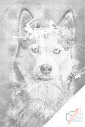  PontPöttyöző - Portré kutyáról Méret: 40x60cm, Keretezés: Keret nélkül (csak a vászon), Szín: Piros