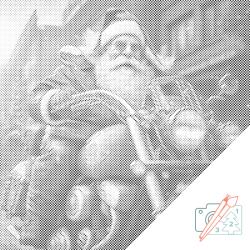  PontPöttyöző - Modern Télapó Méret: 50x50cm, Keretezés: Keret nélkül (csak a vászon), Szín: Kék