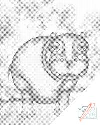  PontPöttyöző - Éhes víziló Méret: 40x50cm, Keretezés: Keret nélkül (csak a vászon), Szín: Zöld