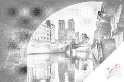 PontPöttyöző - Notre-Dame-székesegyház Méret: 40x60cm, Keretezés: Keret nélkül (csak a vászon), Szín: Fekete