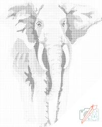  PontPöttyöző - Pink elefánt Méret: 40x50cm, Keretezés: Keret nélkül (csak a vászon), Szín: Fekete