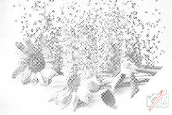  PontPöttyöző - Elfújta a szél a napraforgót Méret: 40x60cm, Keretezés: Keret nélkül (csak a vászon), Szín: Kék