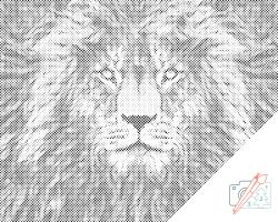  PontPöttyöző - Az oroszlán tekintete Méret: 30x40cm, Keretezés: Keret nélkül (csak a vászon), Szín: Fekete