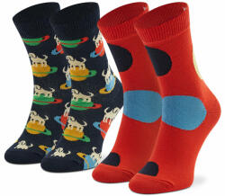 Happy Socks Set de 2 perechi de șosete lungi pentru copii Happy Socks KLAI02-6500 Roșu