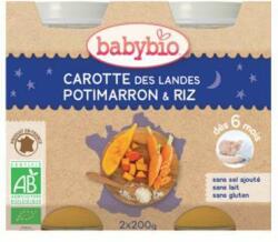 BABYBIO Piure Bio dn morcov, dovleac si orez, +6 luni, 2x 200g, BabyBio