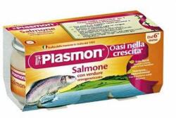 Plasmon Dietetici Alimentari Piure omogenizat din somon si legume, +6 luni, 2x80g, Plasmon
