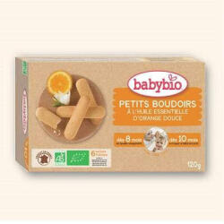 BABYBIO Biscuiti Bio pentru dentitie cu ulei de portocal dulce, +8 luni, 120 g, BabyBio
