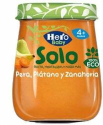 HERO BABY Piure ecologic din pere, banane si morcovi Solo, +4 luni, 120 g, Hero Baby