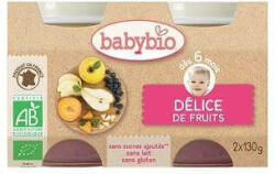 BABYBIO Piure Bio Deliciu din fructe, +6 luni, 2x130g, BabyBio