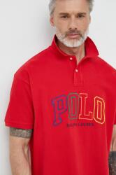 Ralph Lauren pamut póló piros, nyomott mintás - piros XL