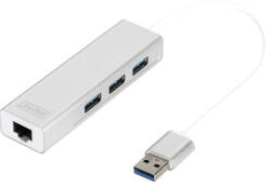 ASSMANN USB 3.0 Gigabit Ethernet adapter + 3 portos USB HUB (DA-70250-1) - tobuy