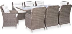 vidaXL 9 részes barna polyrattan 3057797