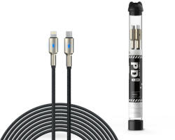 DEVIA USB Type-C - Lightning adat- és töltőkábel 1 m-es vezetékkel - Devia Tube Mars Series PD Cable With Lightning - 5V/3A - fekete - nextelshop