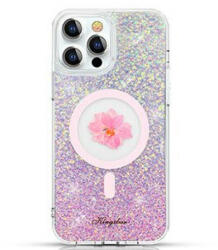 Kingxbar Husa Kingxbar Flower Series Magsafe pentru iPhone 13 Pro Pink (6959003503022)