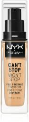 NYX Professional Makeup Can't Stop Won't Stop Full Coverage Foundation Magas fedésű alapozó árnyalat 7.5 Soft Beige 30 ml