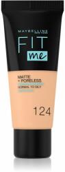 Maybelline Fit Me! Matte+Poreless pórusösszehúzó és mattító alapozó normál és olajos bőrre árnyalat 124 Soft Sand 30 ml