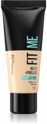 Maybelline New York Fit Me! Matte+Poreless pórusösszehúzó és mattító alapozó normál és olajos bőrre árnyalat 110 Porcelain 30 ml