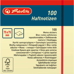 Herlitz Bloc notite adezive Herlitz, 75 x 75 mm, 100 file, galben (0790287)