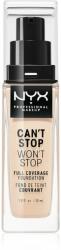 NYX Professional Makeup Can't Stop Won't Stop Full Coverage Foundation Magas fedésű alapozó árnyalat 03 Porcelain 30 ml