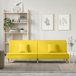 vidaXL Canapea extensibilă, galben deschis, material textil (351904) Canapea