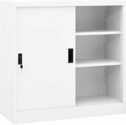 vidaXL fehér acél tolóajtós irodai szekrény 90 x 40 x 90 cm (335950)