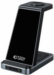 Tech-Protect Incarcator Wireless 3 in 1 TECH-PROTECT A26, 15W, Cablu USB-C 1m inclus, Negru (9490713934487)