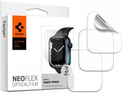 Apple Watch 7 (45 mm), Kijelzővédő fólia (az íves részre is! ), Spigen Neo Flex Optical Film, Clear Prémium, 3 db / csomag - tok-shop