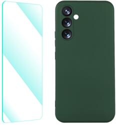 ENKAY SET Husa din silicon si sticla 2D Samsung Galaxy A54 5G verde inchis
