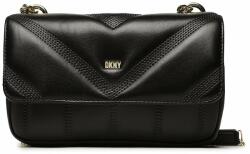DKNY Дамска чанта DKNY Becca Md Flap Should R313BW79 Blk/Gold BGD (Becca Md Flap Should R313BW79)
