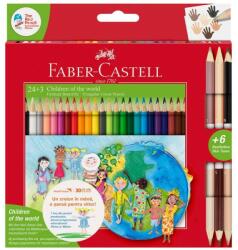 Faber-Castell Creioane colorate Children Of The World, Faber-Castell, 24+3 culori (FC511515)