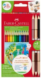 Faber-Castell Creioane colorate Children Of The World, Faber-Castell, 12+3 culori (FC511514)