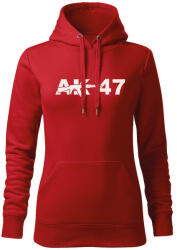 DRAGOWA дамски суитшърт с качулка ak47, червен, 320г/м2 (5892)