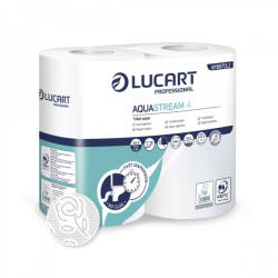 Lucart Toalettpapír 2 rétegű 400 lap/tekercs 4 tekercs/csomag Aquastream 4 Lucart_811B70J hófehér (811B70J) - iroszer24