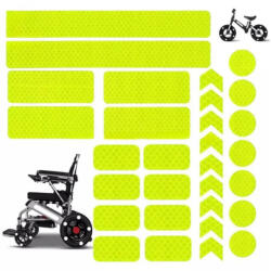 Empria Set stickere reflectorizante, 42 bucati, fosforescente, siguranta pentru copii si adulti pe bicicleta, trotineta, carucioare, role (StickerRFL42GB)