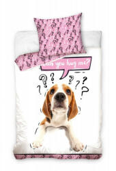  Kutya ágyneműhuzat, Pink/Can You Hug Me? , 140x200 + 70x80 cm (203006)