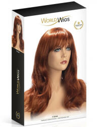 World Wigs Fiona hosszú, hullámos, vörös paróka - lunaluna
