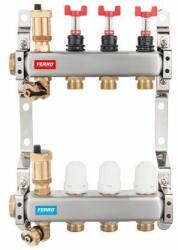 FERRO Polonia Distribuitor/colector Ferro tip SN-RZPU 1" din inox 3 circuite cu debitmetre si robineti termostatati (SN-RZPU03S)