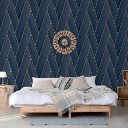 Dutch Wallcoverings Tapet „Geometric, albastru și auriu 7100M348.01 (442574)