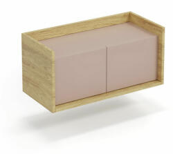 Halmar MOBIUS alacsony szekrény 1D szín: hikora tölgy/rózsaszín - sprintbutor - 45 300 Ft