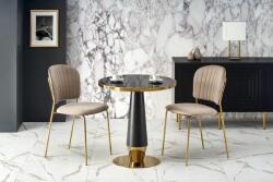 Halmar MORATA kerek asztal, fehér márvány / fekete / arany - sprintbutor