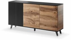 Halmar RANDOM KM-1 komód, színe: wotan tölgy/fekete