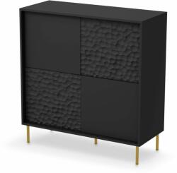 Halmar BULLET KM-2 komód, fekete / arany