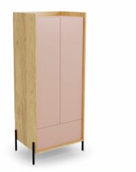 Halmar MOBIUS szekrény 2D szín: hikora tölgy/rózsaszín - sprintbutor - 140 200 Ft