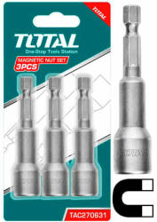 TOTAL - SET 3CHEI 10MM -1/4" HEX - 65MM PowerTool TopQuality