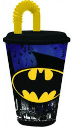 Batman szívószálas pohár, műanyag 430 ml (STF85540) - kidsfashion