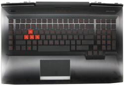 HP Omen 17T-AN0, 17-AN1, gyári új bolgár háttér-világításos fekete-piros billentyűzet modul touchpaddal (230W, nagy Center-Pin nyílás) (931688-261)