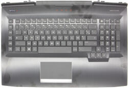 HP Omen 17T-AN100, 17-AN102X, AN-105TX, gyári új francia fekete-fehér háttér-világításos billentyűzet modul touchpaddal (150W, kis Center-Pin nyílás) (L14994-051)