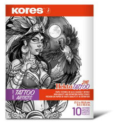 KORES Indigó tetováláshoz, 21, 5 x 26, 8 cm, KORES "Tattoo", 10 lap (76237) - iroszer24